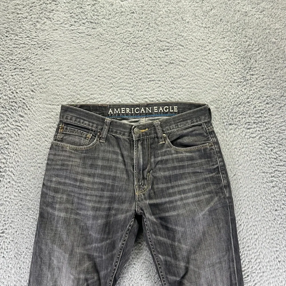American Eagle Outfitters‎ Jeans Mens 30x32 Black Cotton Denim Straight Slim Fit